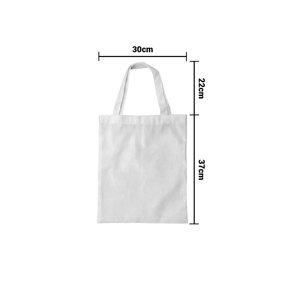 Bolso De Lienzo Crudo Sublimable Con Tiras 30X37