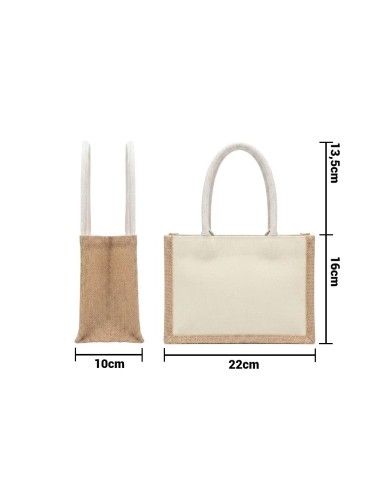 Bolso De Lienzo Y Yute 16*22*10 Cm
