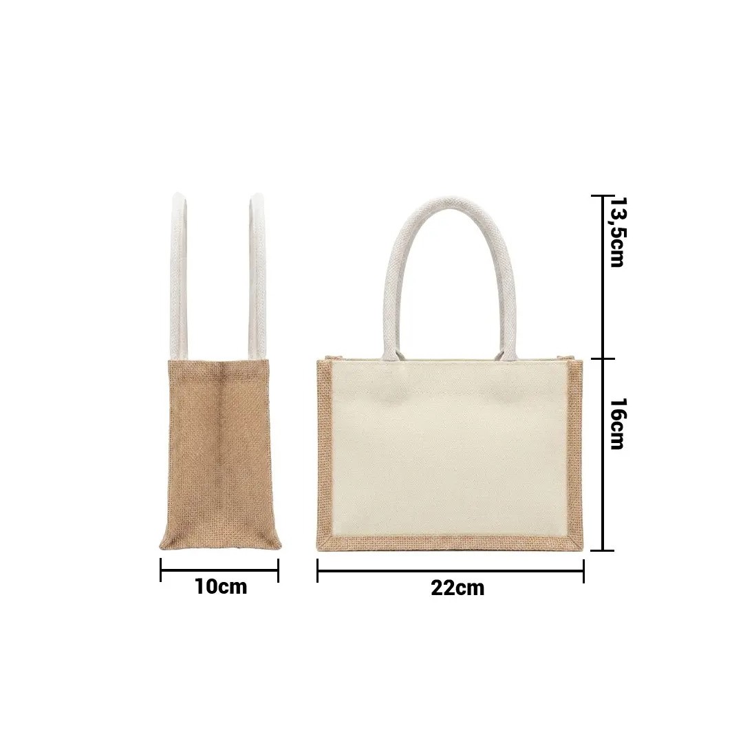 Bolso De Lienzo Y Yute 16*22*10 Cm