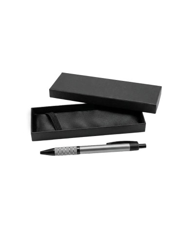 Caja Clasica Con Boligrafo Metalico Color Gris