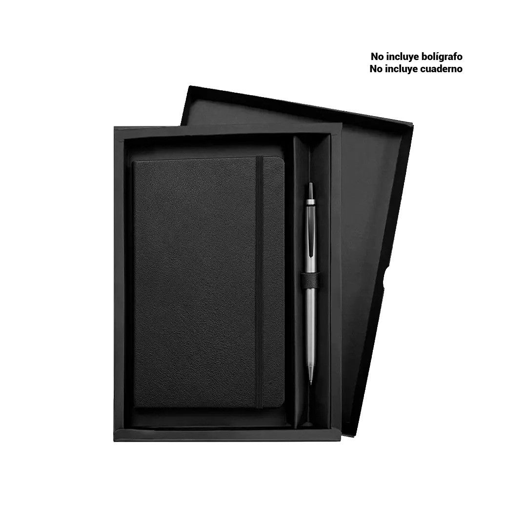 Caja Negra Para Cuaderno Y Boligrafo