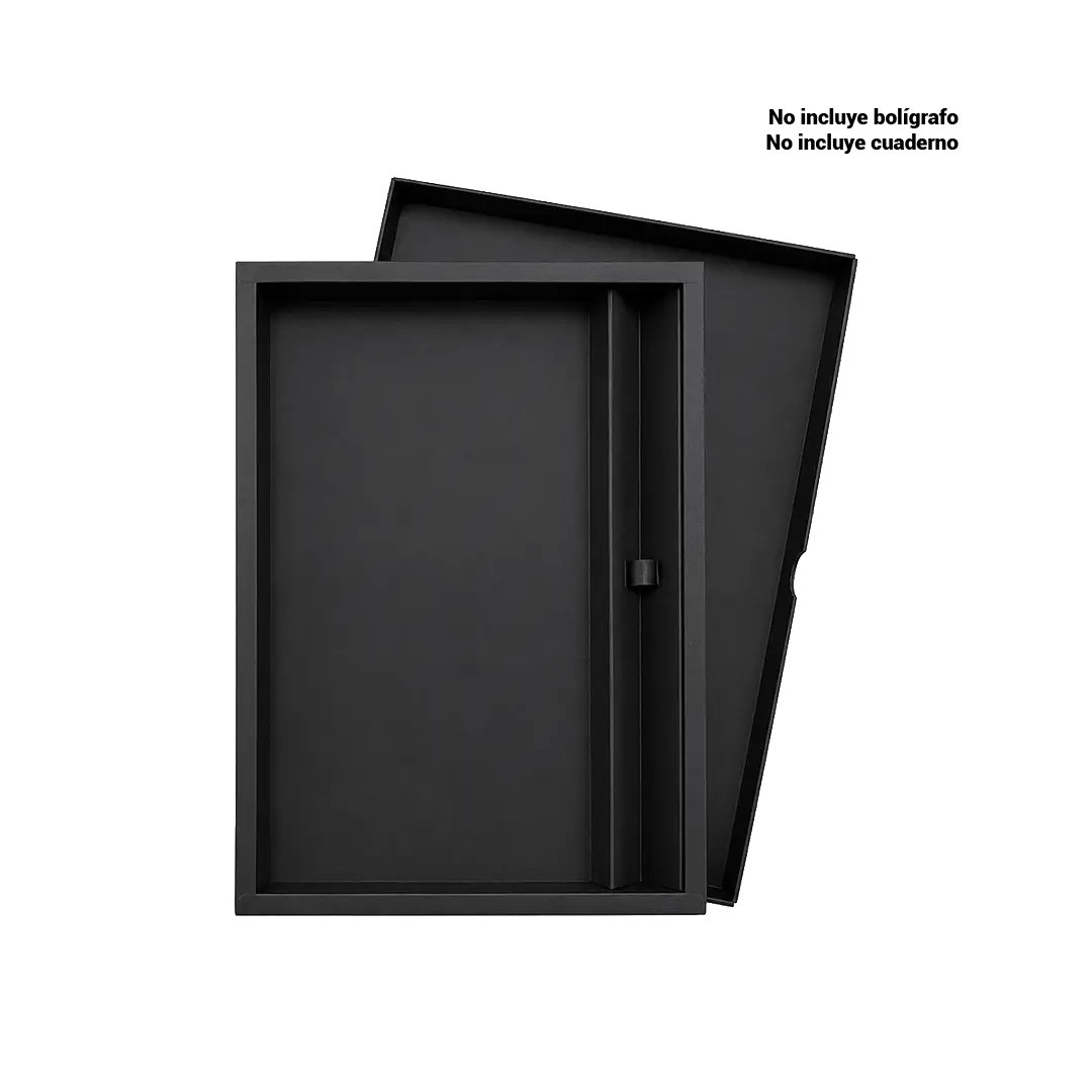 Caja Negra Para Cuaderno Y Boligrafo