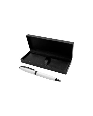 Caja Premium Con Boligrafo Metalico Blanco