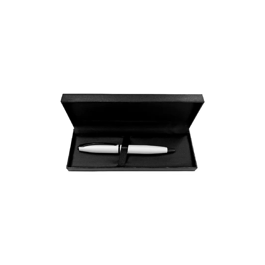Caja Premium Con Boligrafo Metalico Blanco
