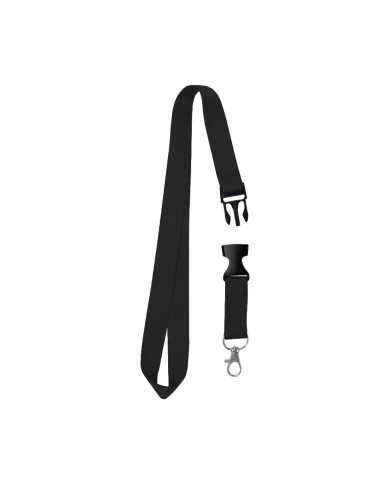 Cordon Portacredencial Y Porta Llaves Negro