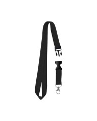 Cordon Portacredencial Y Porta Llaves Negro