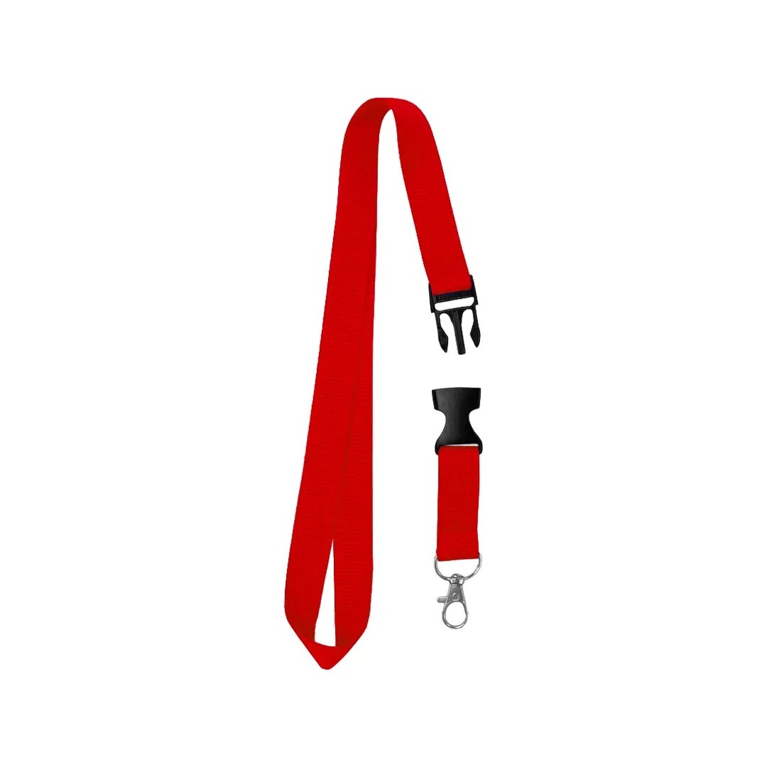 Cordon Portacredencial Y Porta Llaves Rojo