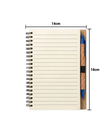 Cuaderno Con Boligrafo Cork Azul