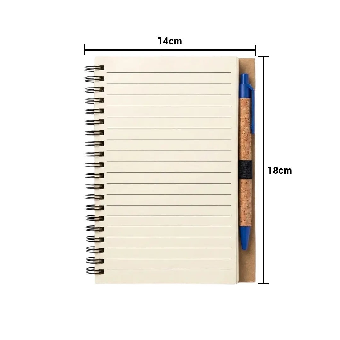 Cuaderno Con Boligrafo Cork Azul