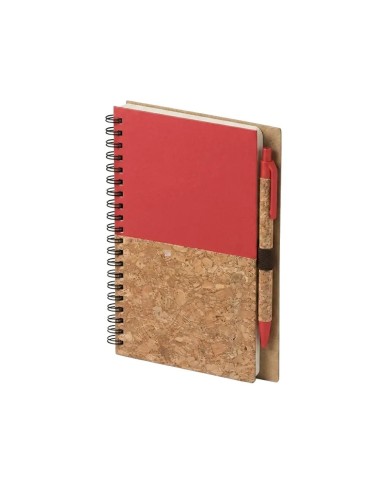 Cuaderno Con Boligrafo Cork Rojo