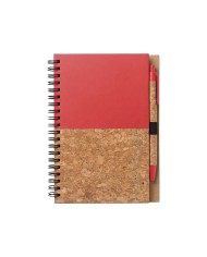 Cuaderno Con Boligrafo Cork Rojo