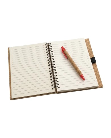 Cuaderno Con Boligrafo Cork Rojo