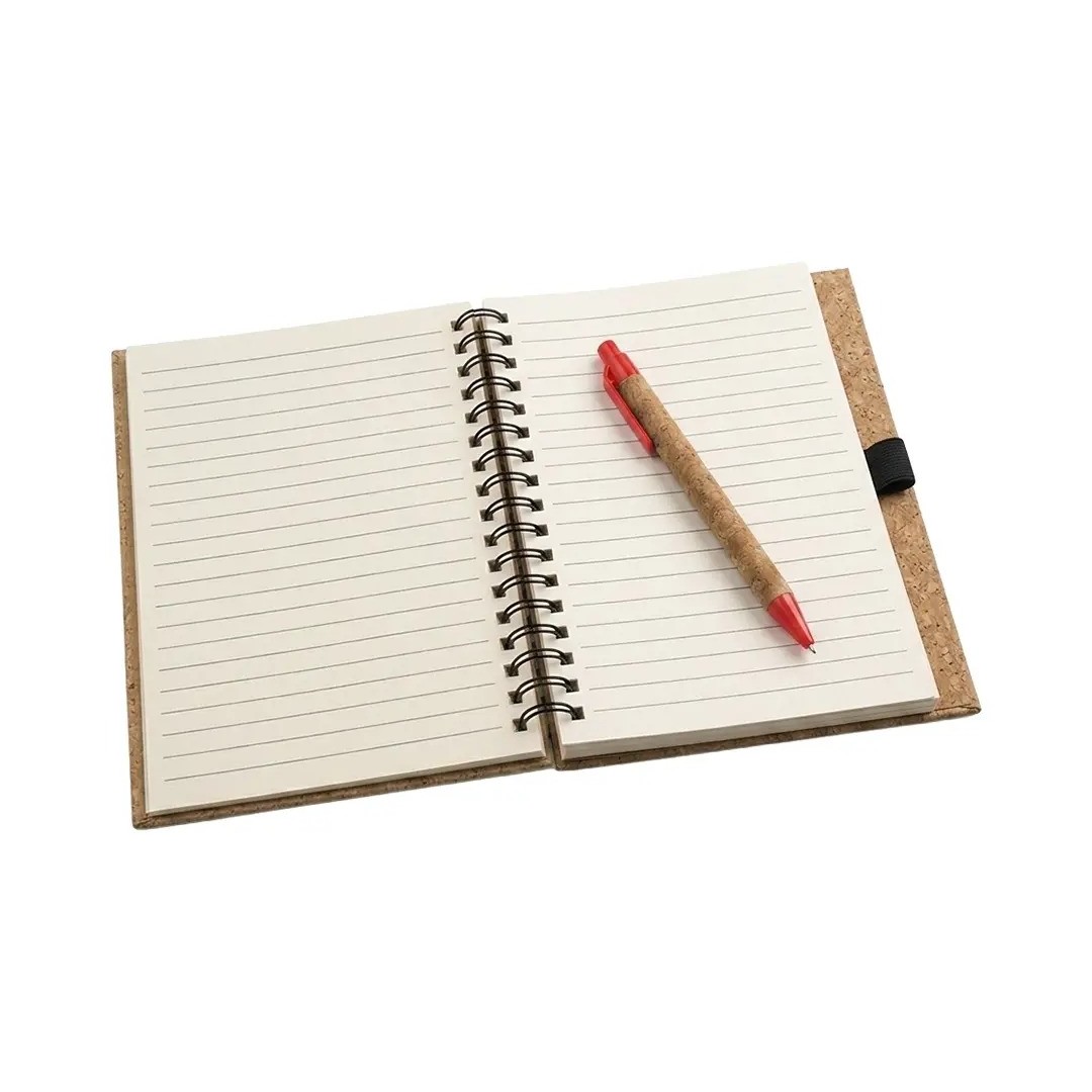 Cuaderno Con Boligrafo Cork Rojo