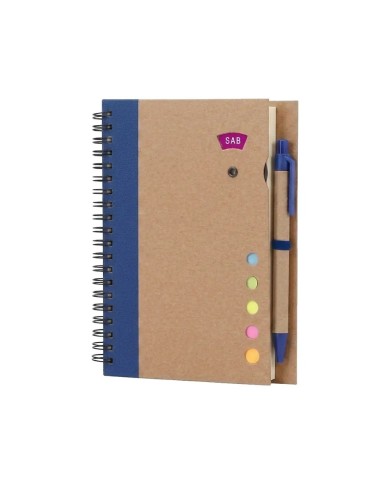 Cuaderno Ecologico Hega Azul Con Boligrafo