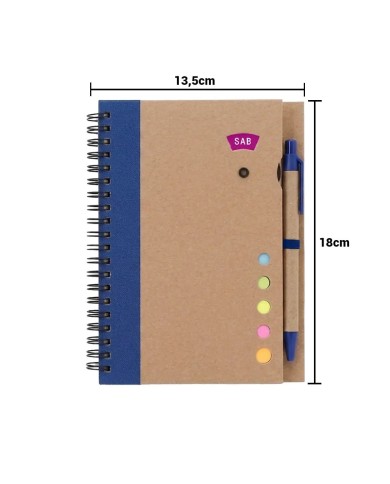 Cuaderno Ecologico Hega Azul Con Boligrafo