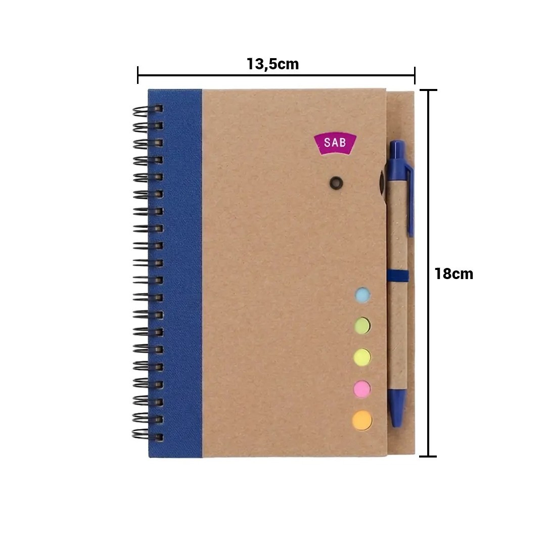 Cuaderno Ecologico Hega Azul Con Boligrafo