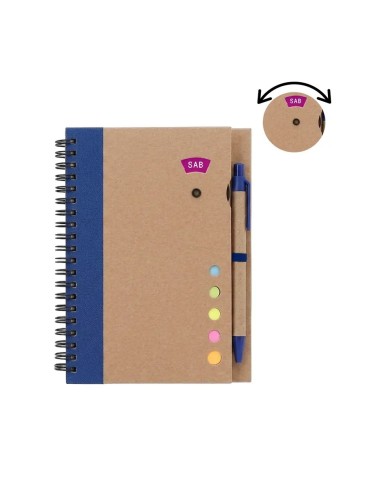 Cuaderno Ecologico Hega Azul Con Boligrafo