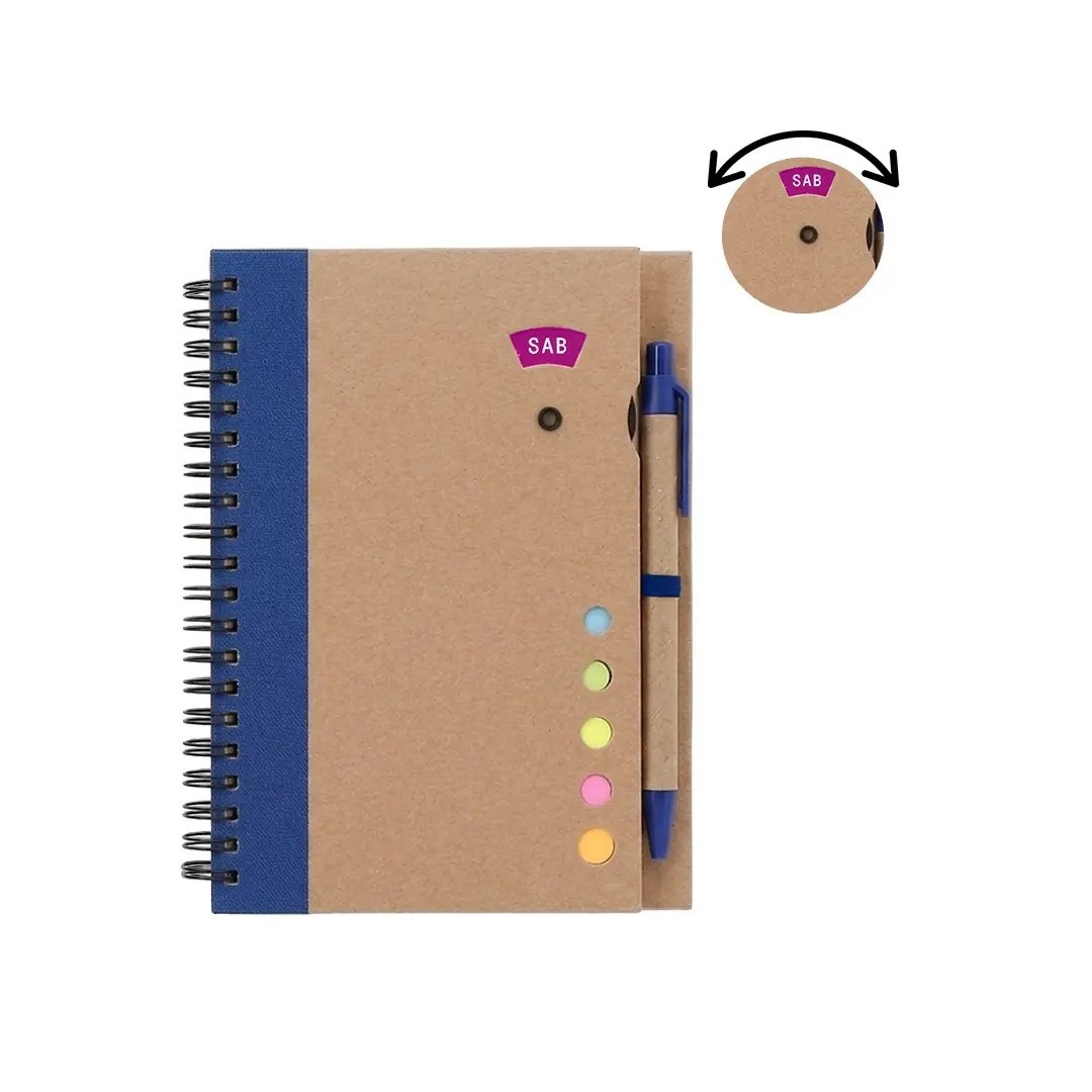 Cuaderno Ecologico Hega Azul Con Boligrafo