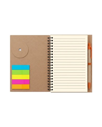 Cuaderno Ecologico Hega Naranja Con Boligrafo