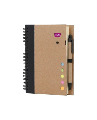 Cuaderno Ecologico Hega Negro Con Boligrafo