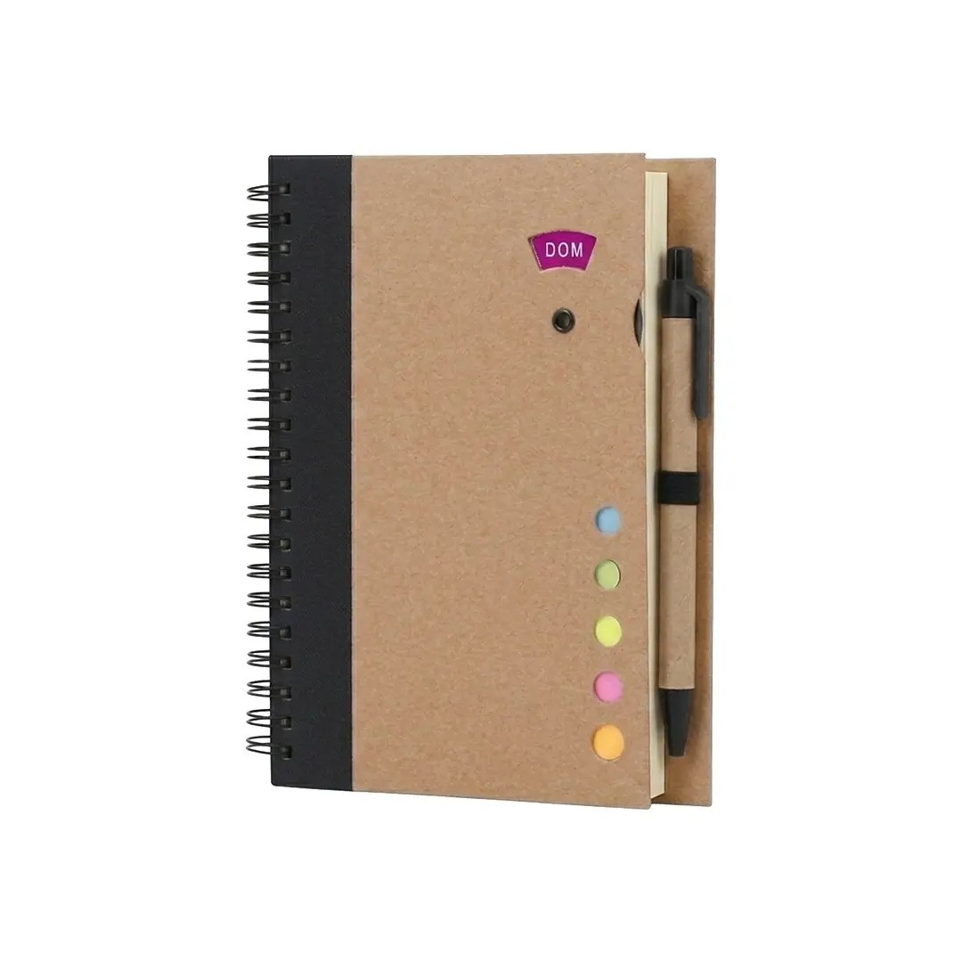 Cuaderno Ecologico Hega Negro Con Boligrafo