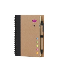 Cuaderno Ecologico Hega Negro Con Boligrafo