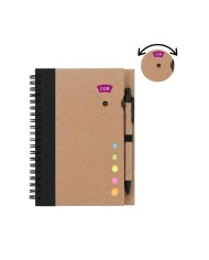 Cuaderno Ecologico Hega Negro Con Boligrafo