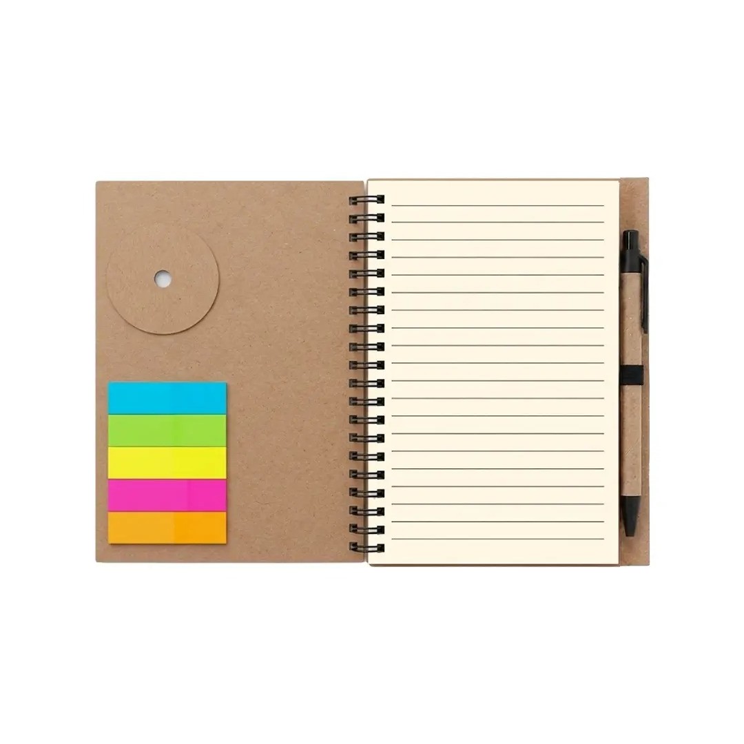 Cuaderno Ecologico Hega Negro Con Boligrafo
