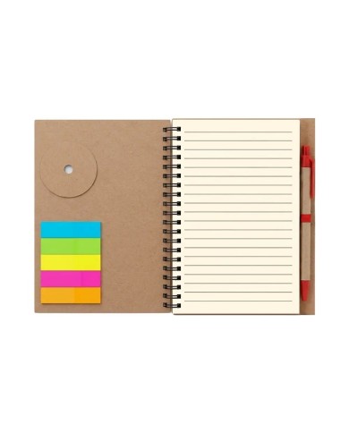 Cuaderno Ecologico Hega Rojo Con Boligrafo