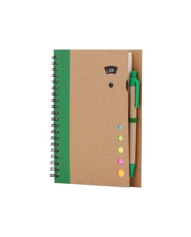 Cuaderno Ecologico Hega Verde Con Boligrafo