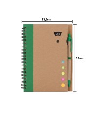 Cuaderno Ecologico Hega Verde Con Boligrafo