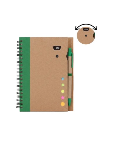 Cuaderno Ecologico Hega Verde Con Boligrafo