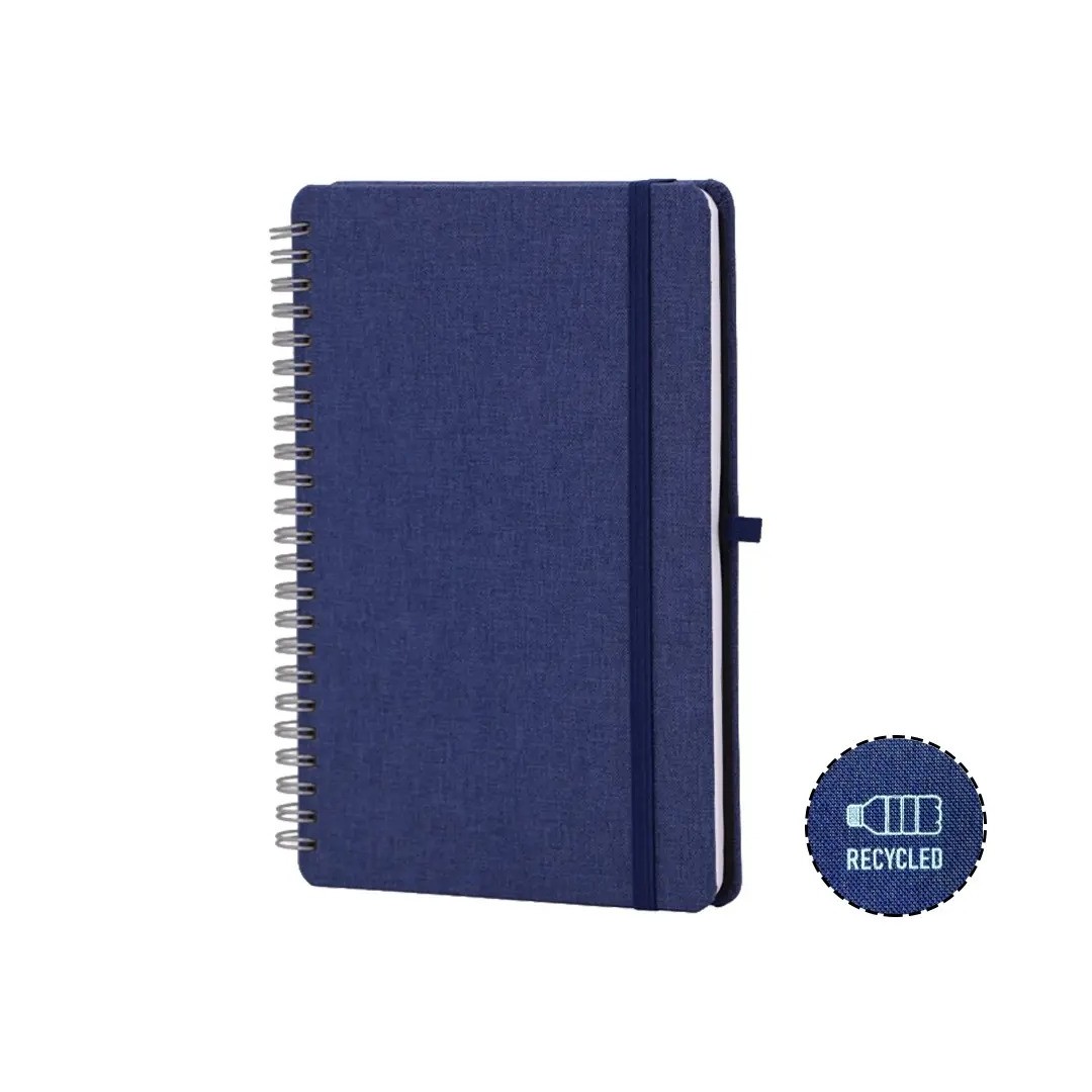Cuaderno Espiral Rpet Con Soporte De Celular Azul
