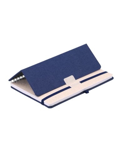 Cuaderno Espiral Rpet Con Soporte De Celular Azul