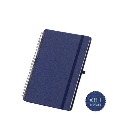 Cuaderno Espiral Rpet Con Soporte De Celular Azul