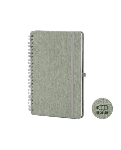 Cuaderno Espiral Rpet Con Soporte De Celular Gris