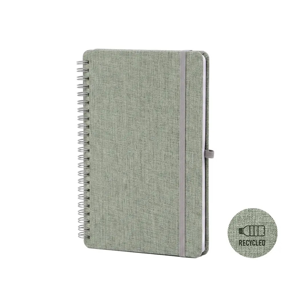 Cuaderno Espiral Rpet Con Soporte De Celular Gris