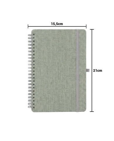Cuaderno Espiral Rpet Con Soporte De Celular Gris