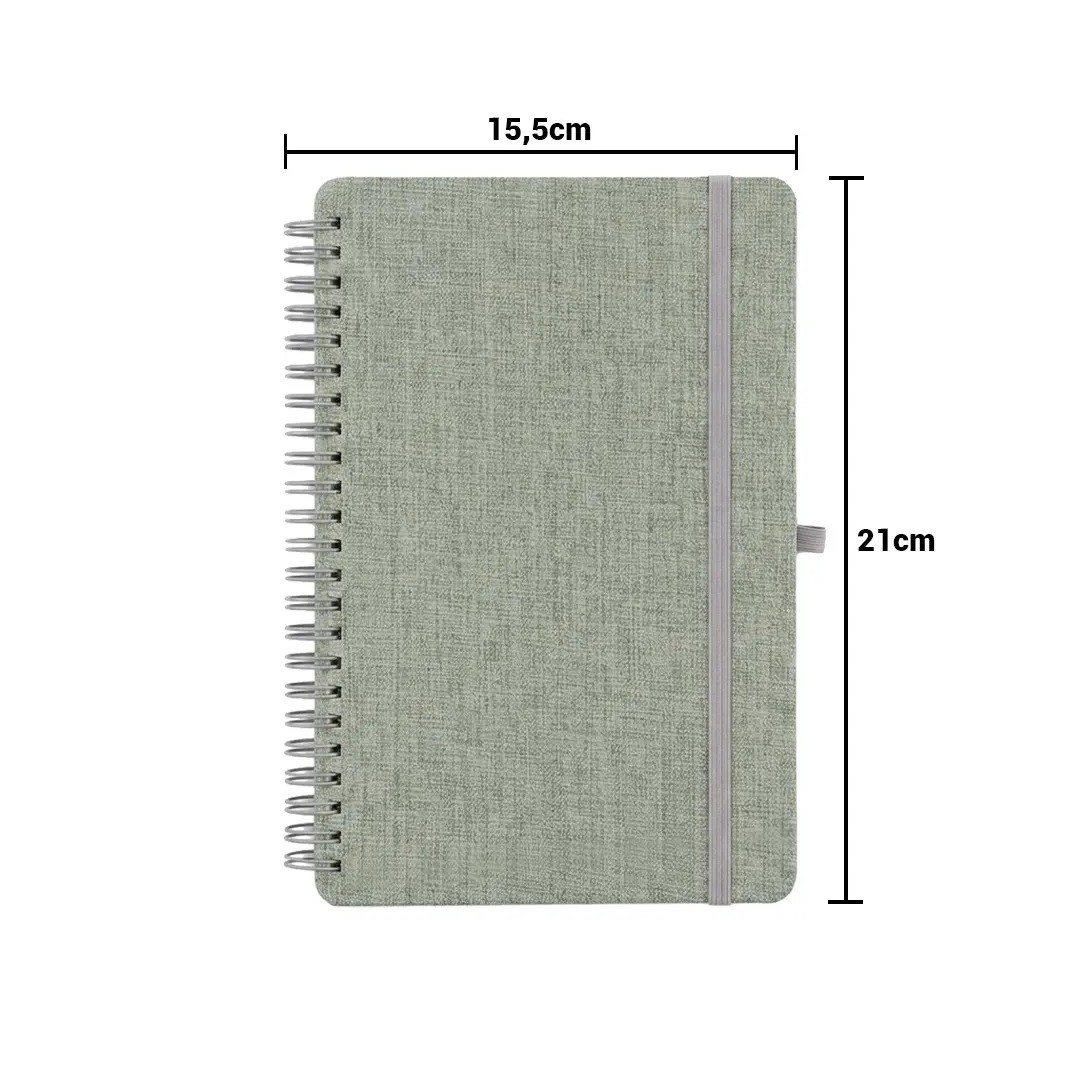 Cuaderno Espiral Rpet Con Soporte De Celular Gris