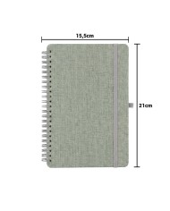 Cuaderno Espiral Rpet Con Soporte De Celular Gris