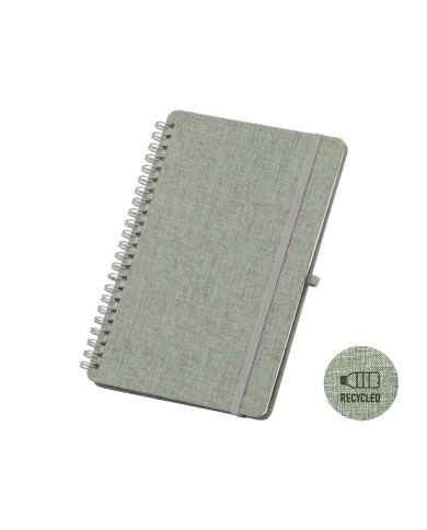 Cuaderno Espiral Rpet Con Soporte De Celular Gris