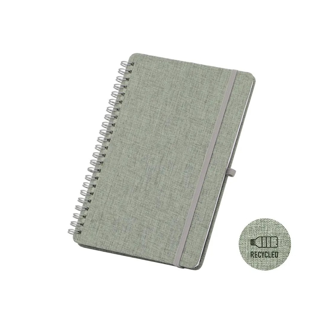 Cuaderno Espiral Rpet Con Soporte De Celular Gris