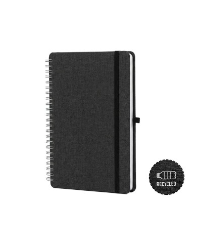 Cuaderno Espiral Rpet Con Soporte De Celular Negro
