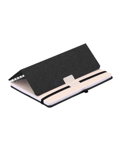 Cuaderno Espiral Rpet Con Soporte De Celular Negro