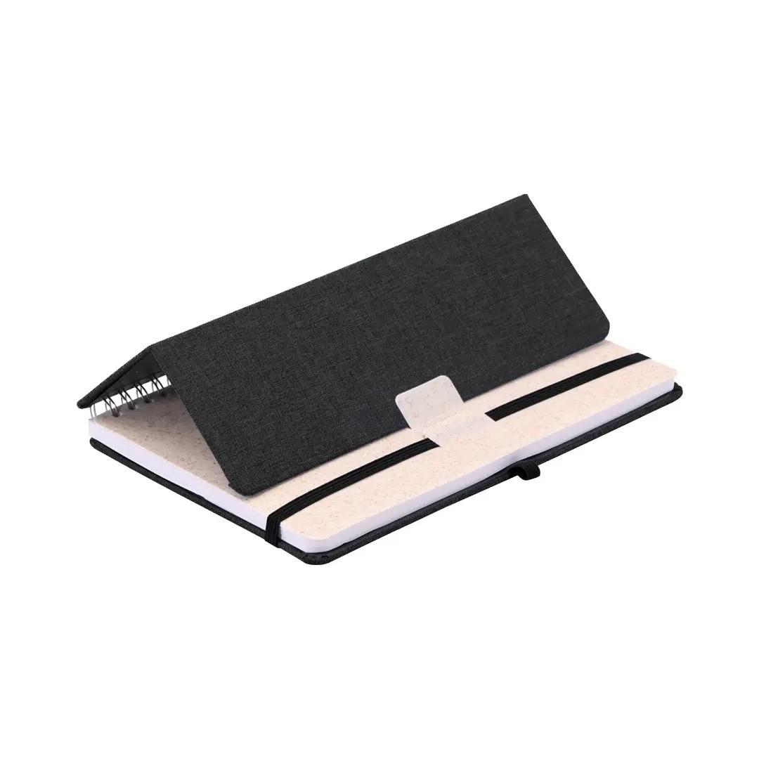 Cuaderno Espiral Rpet Con Soporte De Celular Negro