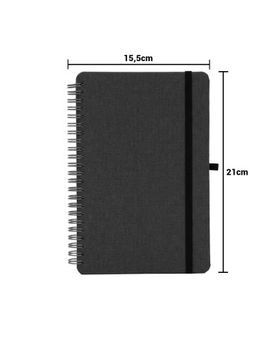 Cuaderno Espiral Rpet Con Soporte De Celular Negro