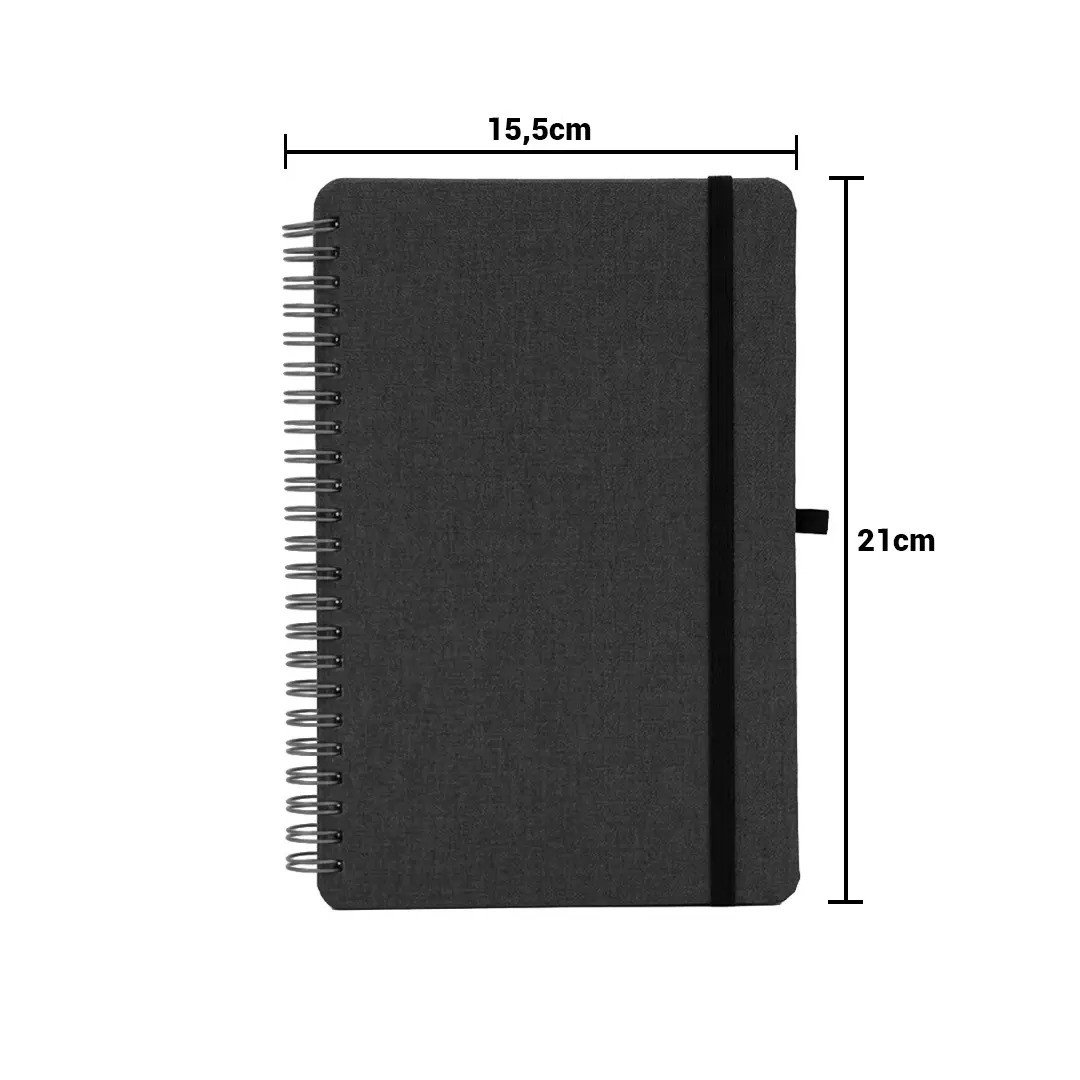 Cuaderno Espiral Rpet Con Soporte De Celular Negro