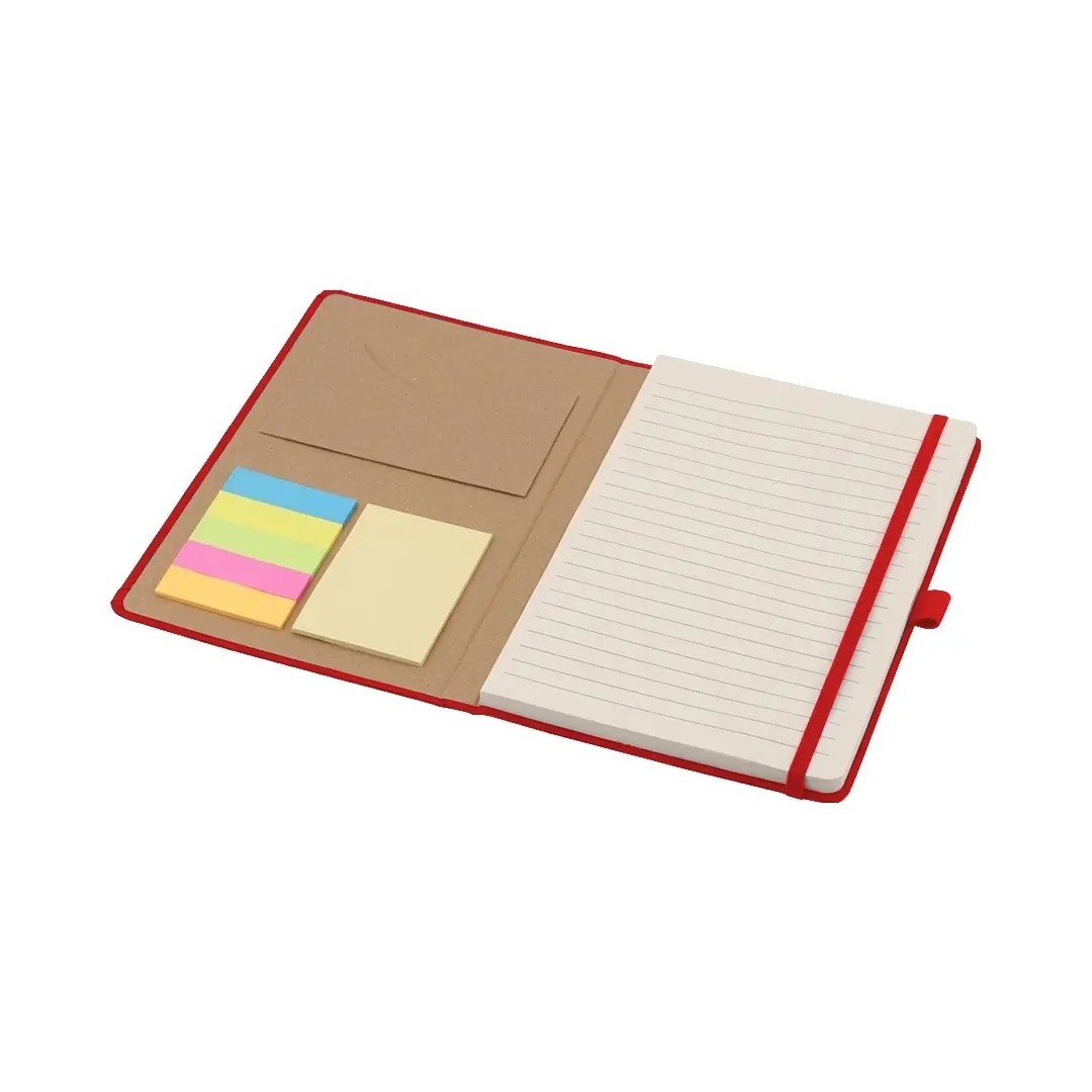 Cuaderno London Con Post It Y Notas Color Rojo