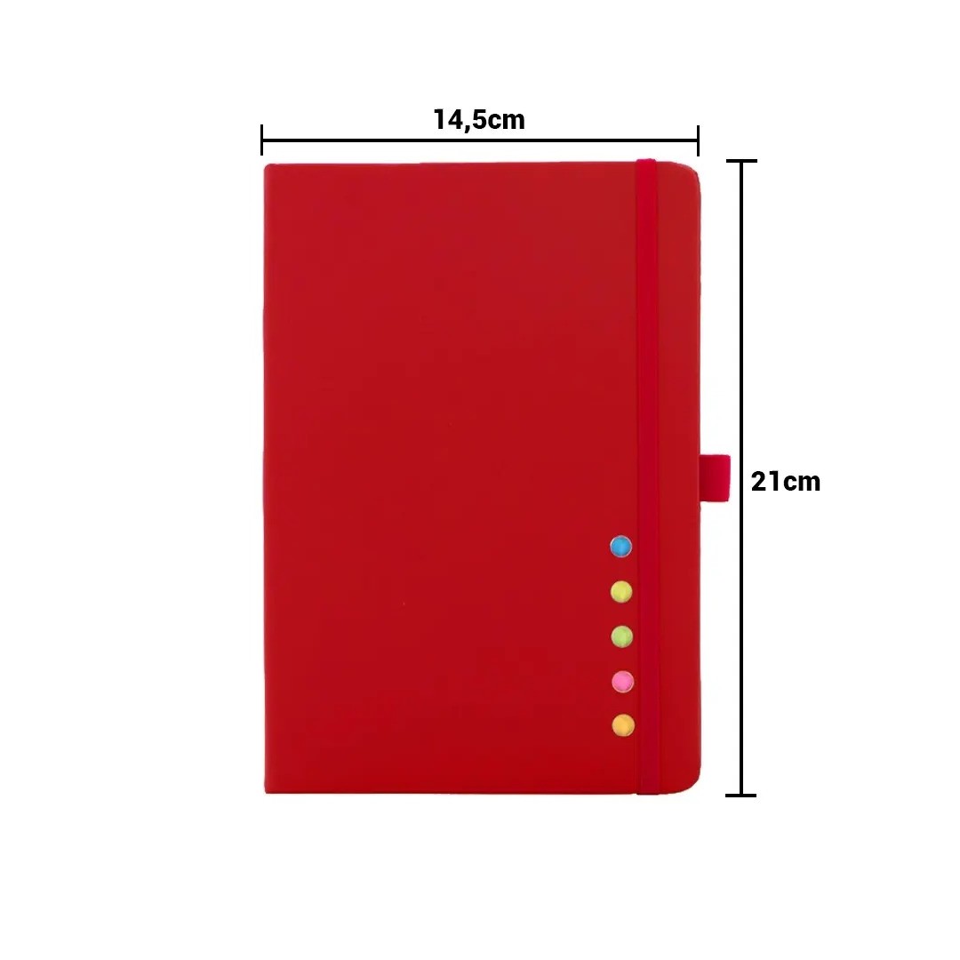 Cuaderno London Con Post It Y Notas Color Rojo