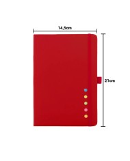 Cuaderno London Con Post It Y Notas Color Rojo